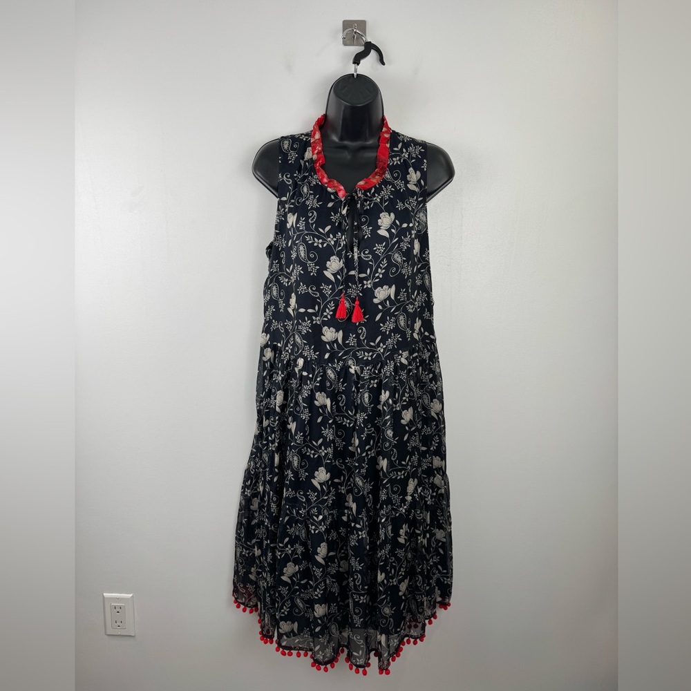 Johnny Was Women Jade Susila‎ Tiered Silk Midi Dress Size Small